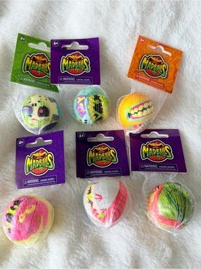 Madballs Minis Lot of 6 - Series 1 Foam Balls - Five Below Gross-Out Toys 80s